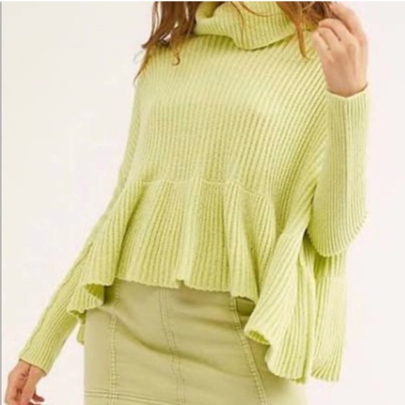 Free People Layer Cake Lime Green Women's Sweater - Picture 1 of 6
